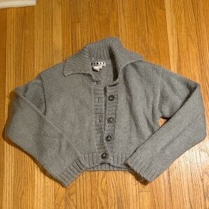 Sage Green/grey Women's Mohair Cardigan Sweater
